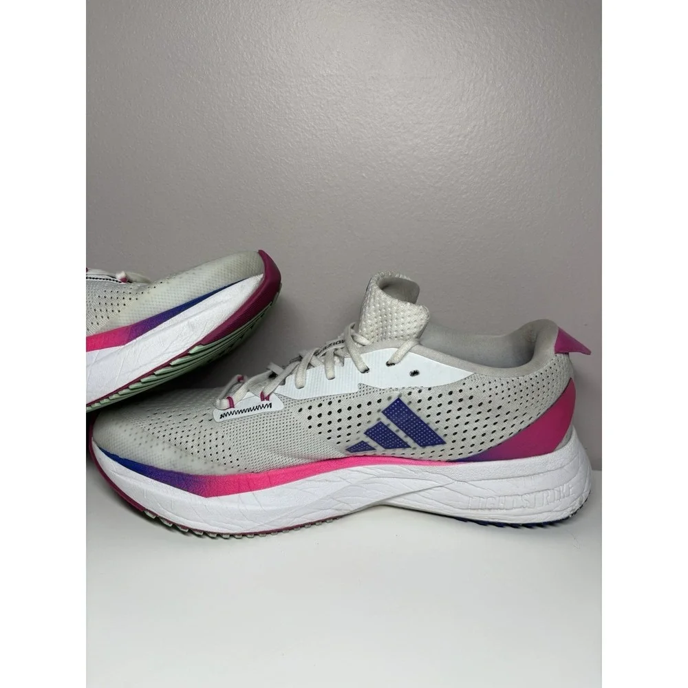 Adidas Mens Adizero SL Running Athletic Shoes White/Blue/Fuchsia GV9095 Size 8.5